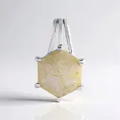 Cavill - Zilveren Hanger - 925 Sterling Zilver Platina Geplateerd - Rutielkwarts 3,62 ct - Zeshoekig Facet - Modern Luxe