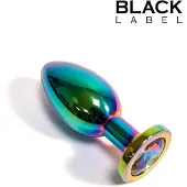 Black Label - Metalen Buttplug met Siersteen - Rainbow