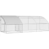 vidaXL Kippenkooi met 2 deuren 3 st Zilver 600x200x200cm Staal en PE