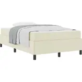 vidaXL Bedframe met matras Crème 120 x 200 cm Stof
