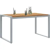 vidaXL Tuin Tafel Grijs 140 x 80 x 75 cm Massief Acacia Hout
