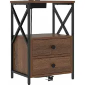 vidaXL Nachtkastje Bruin Eiken 40 x 31 x 60 cm Bewerkt hout