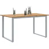 vidaXL Tuintafel, grijs, 140 x 80 x 75 cm, massief acaciahout