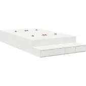 vidaXL Opbergbedframe met lade met opslag Wit 120 cm Bewerkt hout