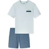Schiesser Pyjama kort 'Comfort Nightwear' navy / lichtblauw