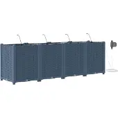 vidaXL Plantenbak 4 st Grijs 160 x 40 x 52 cm PP