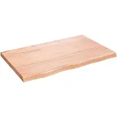 vidaXL Wastafelblad 80x50x(2-4) cm behandeld massief hout lichtbruin