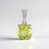 Cavill - Zilveren Hanger 925 Sterling Zilver Geplatineerd - 1,64 ct Rond Ouro Verde Kwarts - Elegante Braziliaanse Edelsteen Sieraden - 15x8 mm