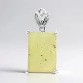Cavill - Zilveren hanger - 925 Sterling zilver met 13,54 ct glitter agaat - Vintage antieke cabochon - Elegant sieraad 33x15 mm