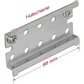 DeLOCK DIN Rail Stainless Steel with End Stop for Wall Mounting