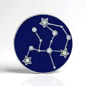 Cavill - Zilveren Waterman Hanger - 925 Sterling Zilver Geplatineerd - 0,081 ct Cambodjaanse Zirkonen - Modern Diepblauw