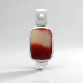 Cavill - 925 Sterling Zilver Hanger - 5,5 ct Australische Mookaiet Cabochon - Terracotta - Rechthoekig - Vintage, Geplatineerd
