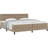 vidaXL Boxspringbed met hoofdeinde, cappuccino, 200 x 200 cm, kunstleer