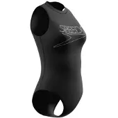 Speedo Endurance+ Logo Hydrasuit 1 Piece Dames Sportbadpak - Kleurvast Badpak Dames - Chloorbestendig Zwempak Dames - Sportbadpak Dames met Ritssluiting - Zwart/Wit - 40