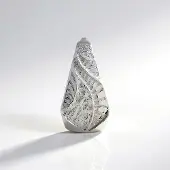 Cavill - Zilveren Hanger 925 Sterling Zilver Geplateerd Platina - Cambodjaanse Zirkonia's 0,12 ct - Druppelvormige Elegant Rijzige Hanger 23x12 mm
