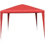 vidaXL - Partytent - 400 - x - 300 - x - 255 - cm - Rood - PE - en - staal