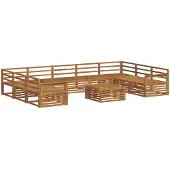 vidaXL Buiten bank set 10 st Naturel Massief Acacia Hout