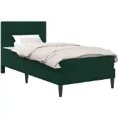 vidaXL Bedframe met matras Donkergroen 100 x 200 cm Fluweel