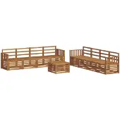 vidaXL Buiten bank set 9 st Naturel