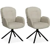 MX Sofa - Eetkamerstoel Longford - Beige (set van 2 stoelen)