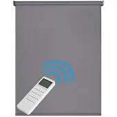 STORESDECO - Motorgecontroleerd Opaco blackout, afstandsbediening, donkergrijs 120x250cm