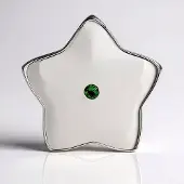 Cavill - Zilveren Hanger - 925 Sterling Zilver - Tanzania Tsavoriet Rond 0,028 ct - Stervormig Minimalistisch Design - Groene Edelsteen Sieraad Dames
