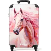 NoBoringSuitcases.com - Roze koffer meisje - Trolley paard - 55x35x25