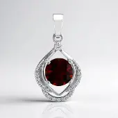 Cavill - 925 Sterling Zilver Hanger met 0,978 ct Braziliaanse Madeira Citrien & 0,135 ct Tanzania Zirkonia - Elegante Ronde Edelsteen - Warme Kleur