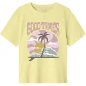 Name it KIDS T-shirt geel Meisjes Katoen Ronde hals Printopdruk - maat 122/128