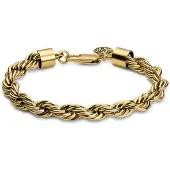Lucleon Essentials | 8 mm Goudkleurige Armband met Gedraaide Schakels