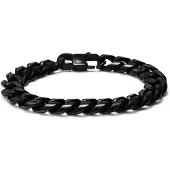 Lucleon 12 mm Zwarte Stalen Schakelarmband