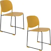 Housecraft living Set van 4 eetkamerstoelen Bradney | kunststof geel 48x80x52 cm eetkamerstoelen | NADUVI