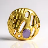 Cavill - Lavendel Jadeiet Hanger 1,17 ct - 925 Sterling Zilver Verguld - Ovaal 8x6 mm - Elegante MONOSONO Collectie - Moderne Luxe Sieraden