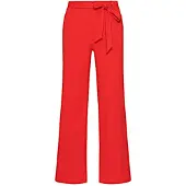 Smashed Lemon Wijde pantalon in comfortabele travelstof met strikceintuur |