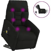 vidaXL Sta-op-massagestoel elektrisch verstelbaar microvezelstof zwart