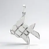 Cavill - 925 Sterling Zilveren Hanger Vis - Gepolijste Maritieme Dierenhanger - 26x19 mm - Elegante Zilveren Sieraden