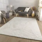 TT Home Woonkamertapijt eetkamer langpolig geometrisch design Scandi Moder 3D Uni