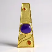 Cavill - Zilveren Hanger met 5,166 ct Fancy Zambia-Amethist en Mandarijn Citrien - 925 Sterling Zilver Verguld - Moderne Trapeziumvorm - Luxe Hangers