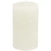 Viana Effen gekleurde kaarsen wit 85x150mm 2st, 2 Stück