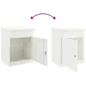 vidaXL Pakket Inwerpkoker met opslag Wit 47.5 x 38 x 59 cm Staal