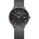 Mondaine MLE.41220.SM Doppio Heren Horloge Zwart Staal