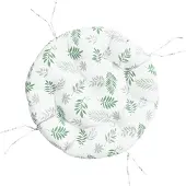 vidaXL Zitkussen rond bladpatroon Ø 60x11 cm oxford stof