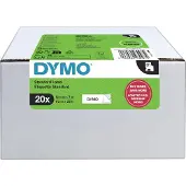 Dymo Labeltape LabelManager D1 polyester 12mmx7m wit op zwart 20 stuks