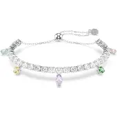 Swarovski Armband geel / lichtgroen / lavendel / zilver