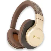 GUESS Bluetooth 5.3 Draadloze Koptelefoon, On-Ear, 4G Script, Metaal, Bruin