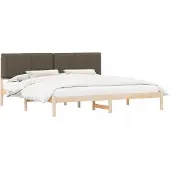 vidaXL Bedframe met Gevoerde Hoofdbord Taupe 200 x 200 cm
