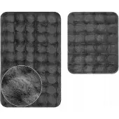 Euromat Aruba 3D Antislip Badmat Set Donkergrijs 2 Delig