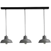 Masterlight Retro eettafellamp Di panna Industria 3x26 3-lichts grijs met zwart
