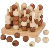 Goki Spel - Spel Tic Tac Toe 3D - 13X13X8.5Cm - Hout - 6 Jaar