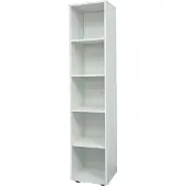 Vdd Witte Badkamerkast - 5 Open Vakken - Kolomkast voor de Badkamer/Slaapkamer/Hal - 150x32x30cm - Wit